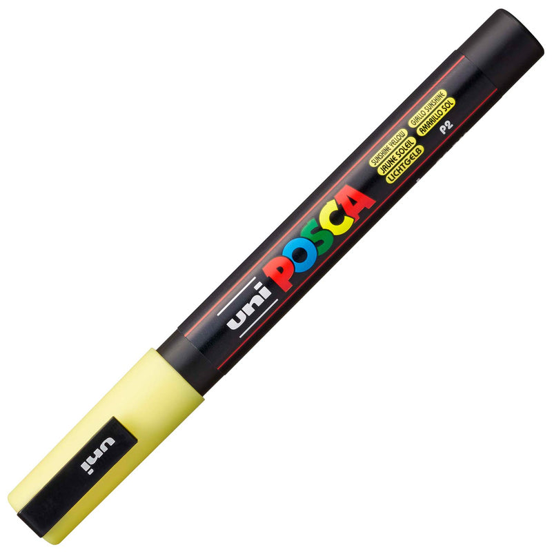 uni-ball Uni POSCA 186510 Marker with Fine Bullet Tip, 0.9-1.3 mm Line Width, Light Yellow, Yellow