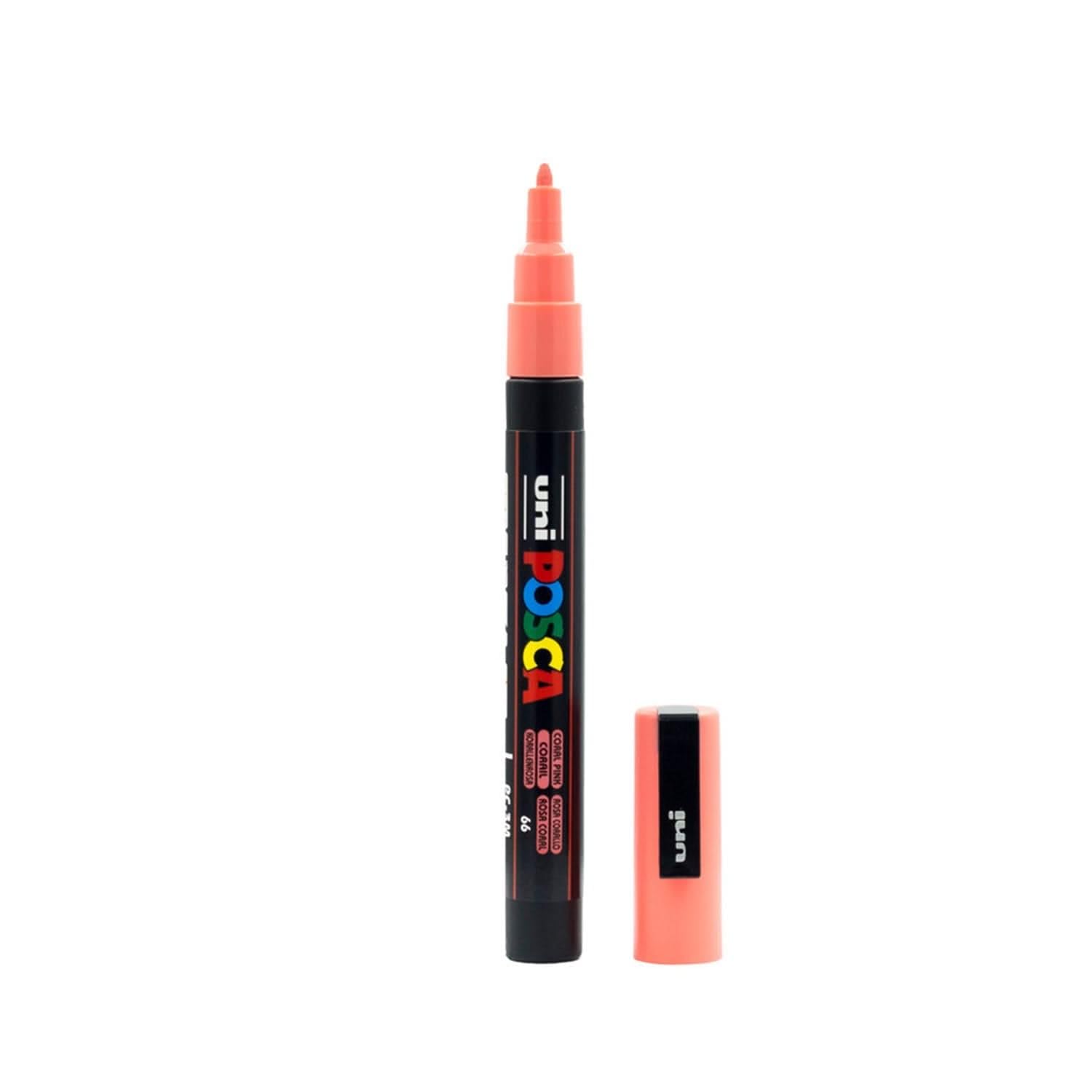 uni-ball 186527 - POSCA Marker with Fine Bullet Tip, 0.9-1.3 mm Line Width, Coral Pink, Pink