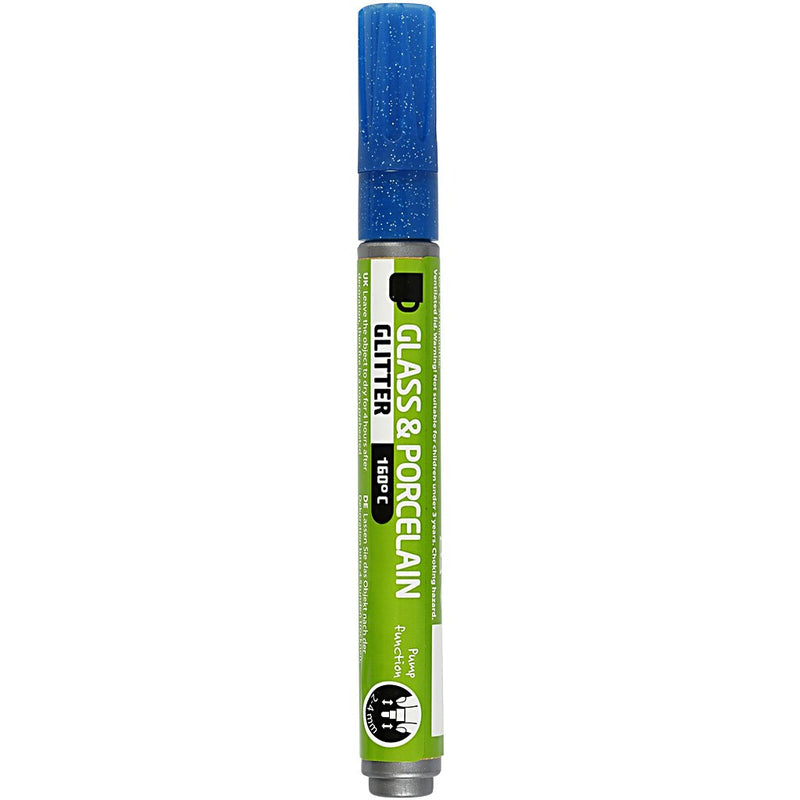Creativ Company Glass & Porcelain Markers, Blue, One Size