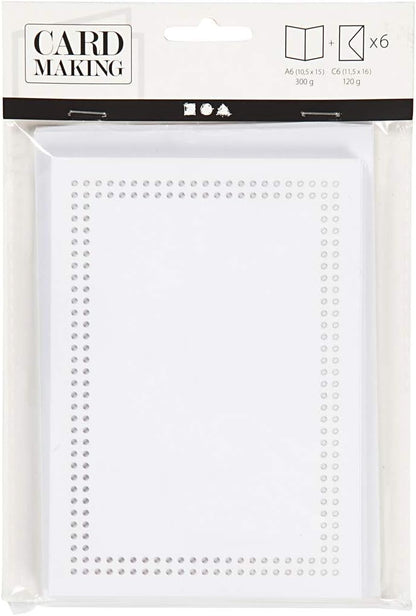 Creativ Postcards with envelopes, White, One Size