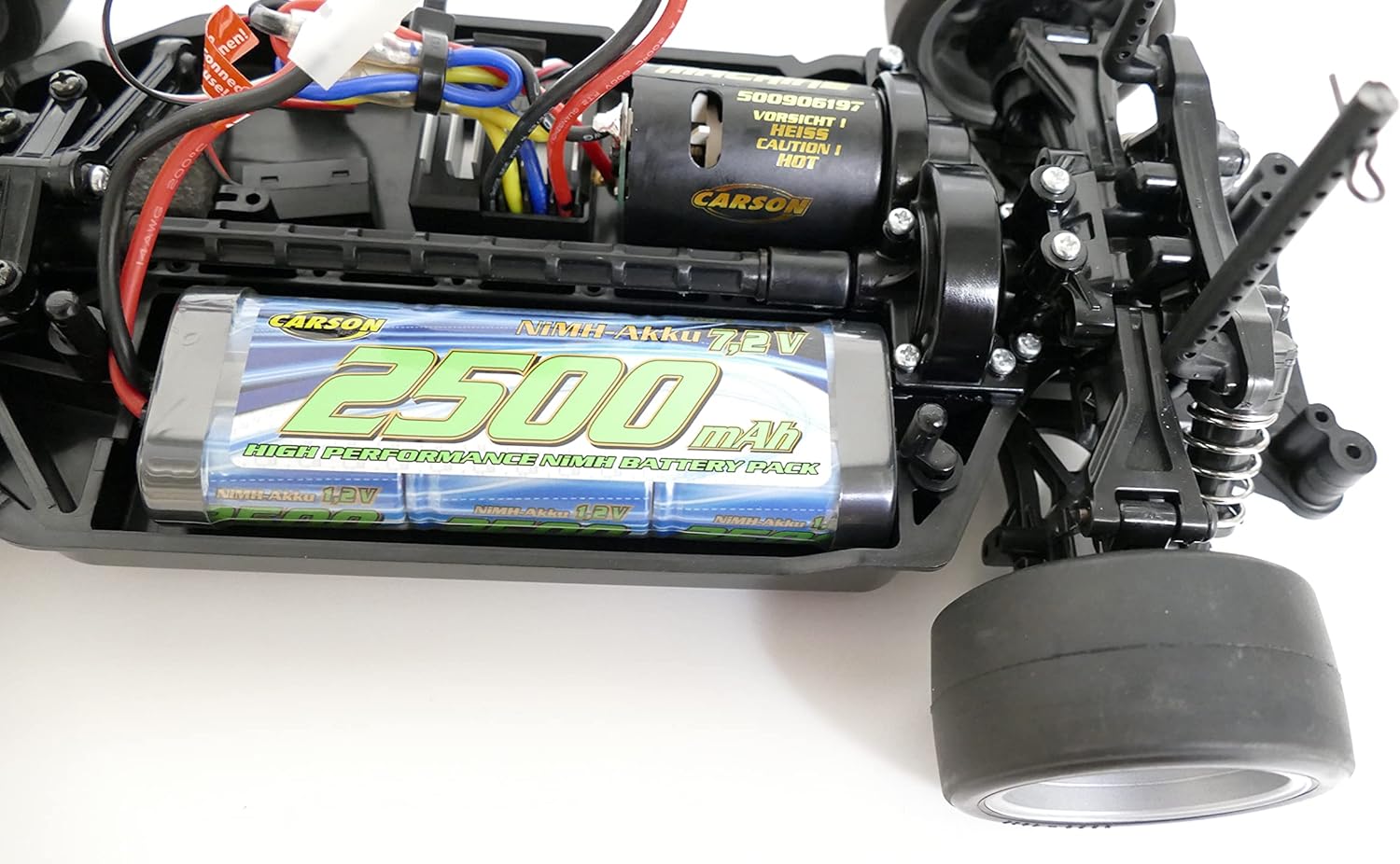 Carson 500608222-7.2 V/2500 mAh NiMH Race Battery TAM, Rechargeable, with Tamiya Plug, Battery Pack for RC Car, Replacement Battery Remote Controlled Vehicle, Model Making