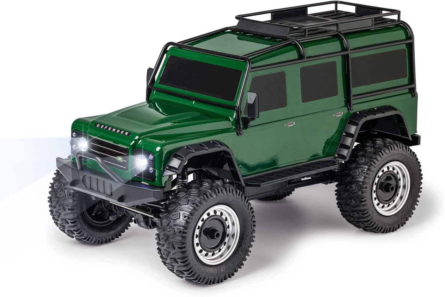 Carson Modellsport Carson 500404236 1:8 Land Rover Defender 100% RTR British Green Car, RC Vehicle, Includes Batteries and Remote Control, Speed km/h, Driving Time 20 Minutes