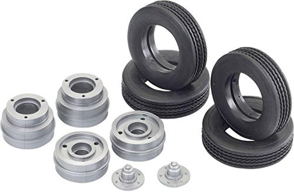 Carson Modellsport 1521522 500907006 1:14 Truck Trailer Complete Wheel Plastic 14 mm Road Profile Euro Look Silver