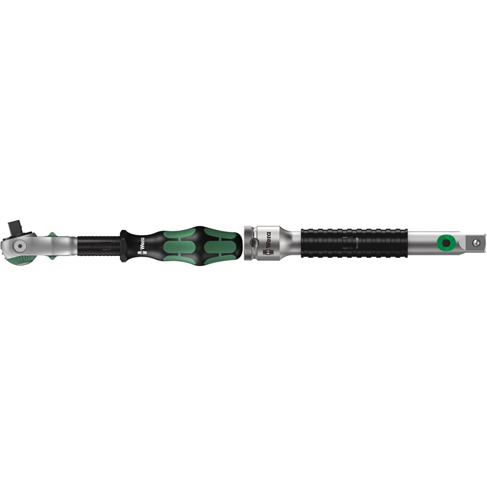 Wera 8000 B SB Zyklop Speed Multi-Function Ratchet, 3/8" x 199 mm, 05073261001 & 003591 Zyklop 8796 SB Extension Flexible-Lock 3/8-inch Drive 125mm