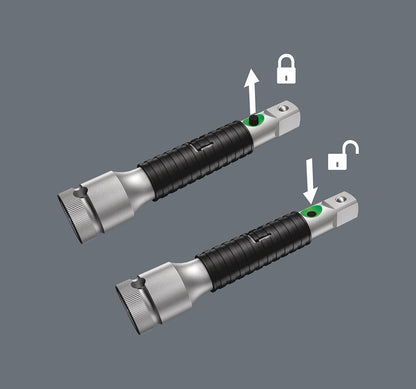 Wera 8000 B SB Zyklop Speed Multi-Function Ratchet, 3/8" x 199 mm, 05073261001 & 003591 Zyklop 8796 SB Extension Flexible-Lock 3/8-inch Drive 125mm