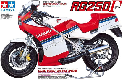 Tamiya 300114029 Suzuki Modelo de Moto Fahrzeug 1:12 RG250 R Gamma Full Options-réplica Original, plástico, Hobby, Pegamento, Kit de modelismo, Montaje, sin Pintar, Color unvarnished, Mittel (14029