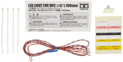 TAMIYA- Automático MFC-Juego de Luces LED (3 mm, 1100 mm de Largo), Color Rojo, L (56549