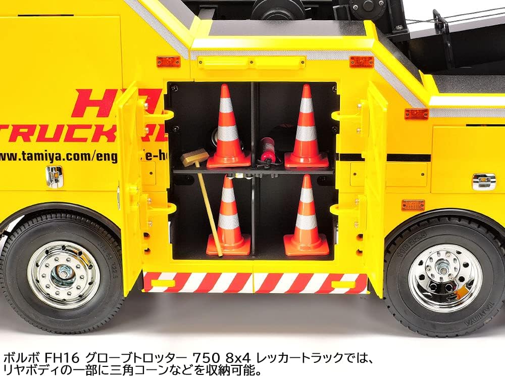 TAMIYA 56558 1:14 Truck Construction Site Set Pylon/Tool-Plastic, Crafts, Model kit, Assembly, unpainted, Multi-Coloured