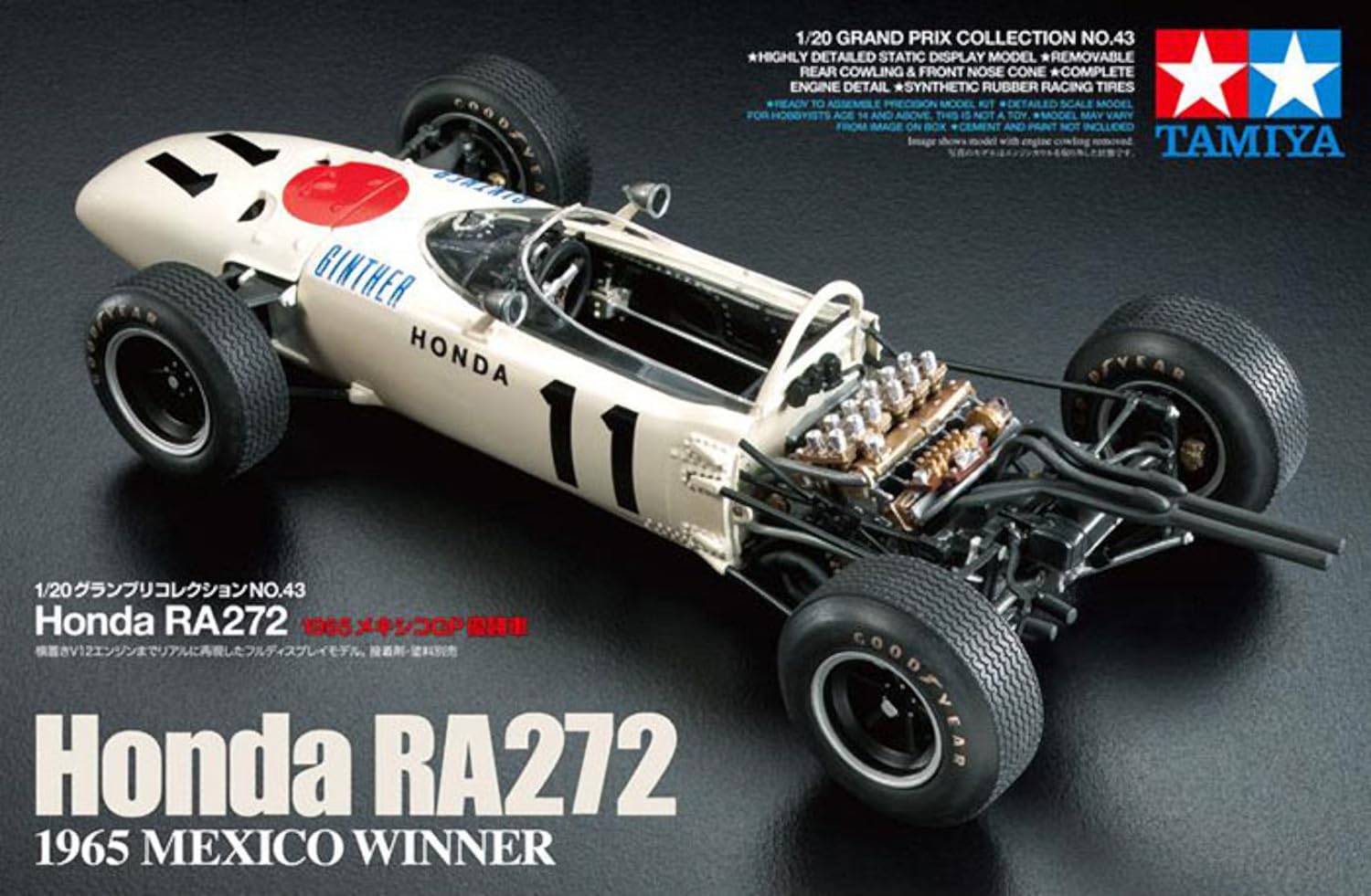 Tamiya 20043-000 300020043 Honda RA272 Car Model Kit 1:20 Fahrzeug 20043 RA272-Faithful Replica, Building, Plastic, Crafts, Hobby, Assembly, Unpainted, Unvarnished, Mittel