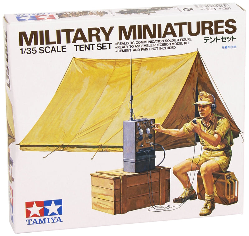 Tamiya 300035074-1:35 WWII Diorama-Set Zelt mit Funk (1