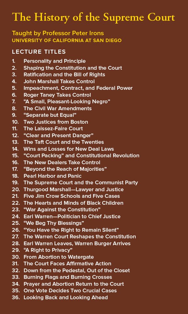 The Great Courses: History of the Supreme Court