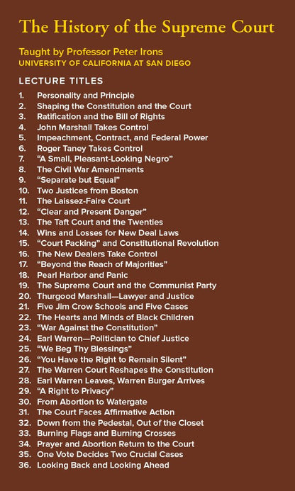 The Great Courses: History of the Supreme Court