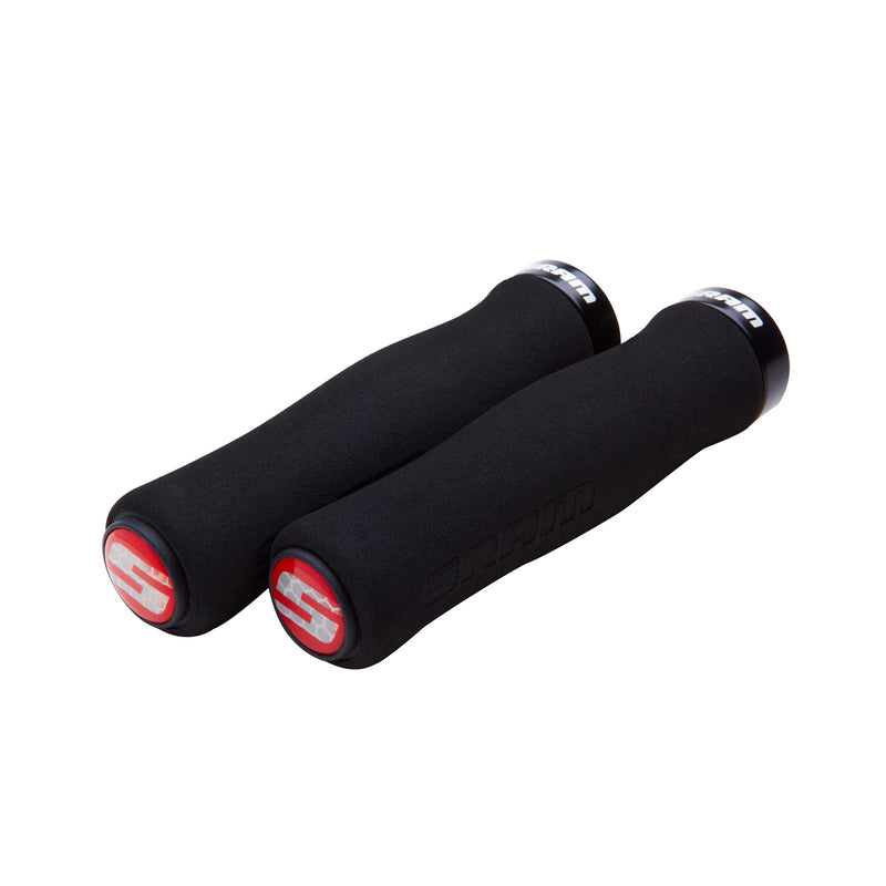 SRAM Locking Grips Contour Foam 129Mm Black With Single Black Clamp And End Plugs