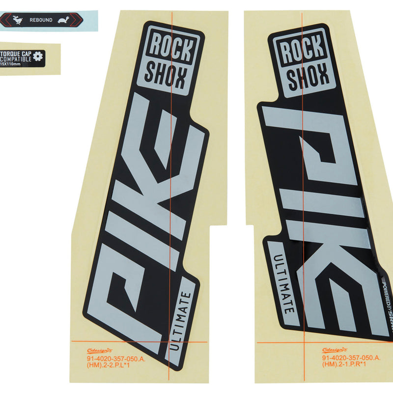Rockshox Fork Decal Kit Pike Ultimate 27/29 (2021) Gloss Polar Foil/High Gloss Black