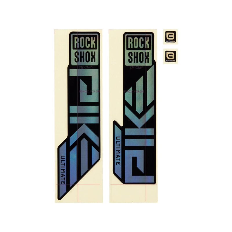 Rockshox Spare Fork Decal Kit Pike Ultimate 27/29 (2023+) Gloss Rainbow Foil For High Gloss Black