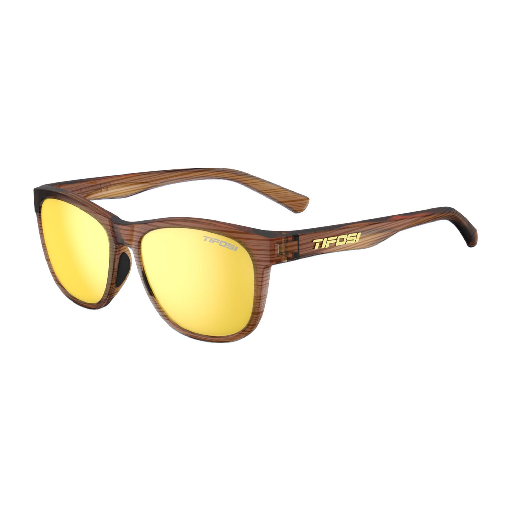 Tifosi Swank Single Lens Sunglasses 2019 Woodgrain/Smoke Yellow