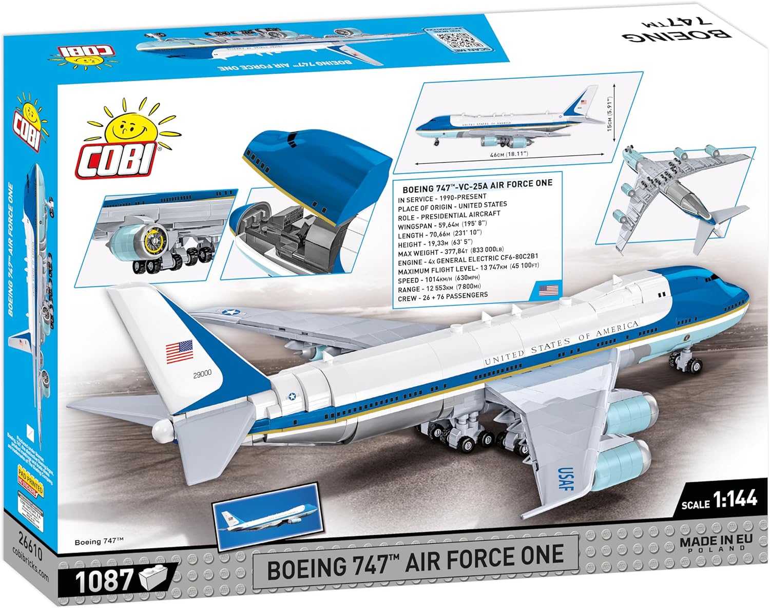 Cobi - Boeing 747 Airforce One 1087 pcs (Not For Sale In Hungary) /Toys