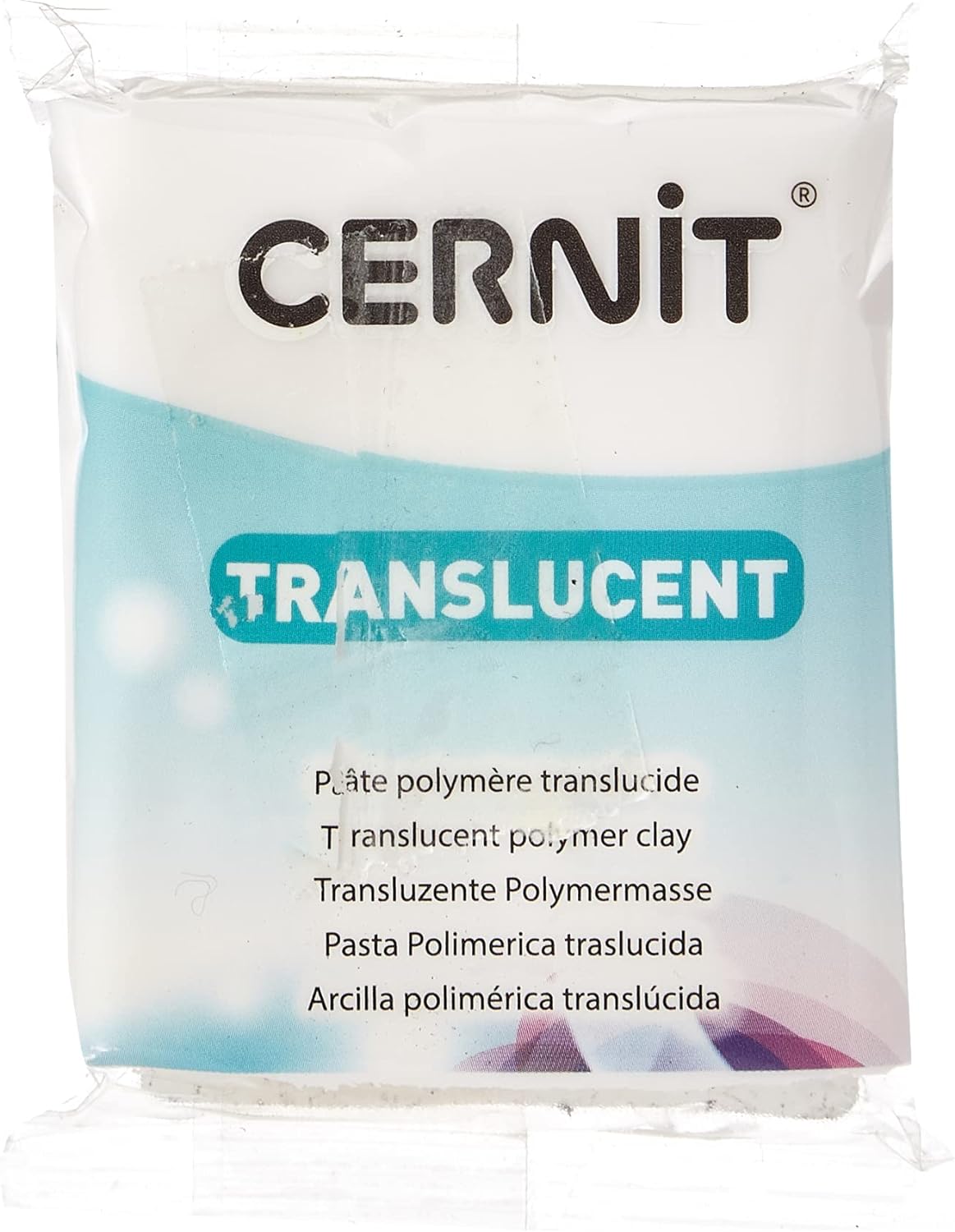 Cernit Transluzent Lehm 56g, weiß, 7 x 5.5 x 1.5 cm