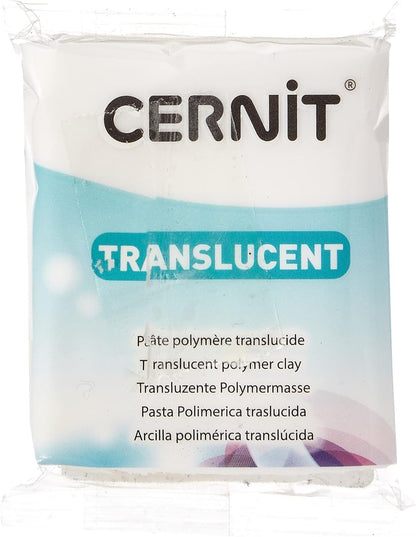 Cernit Transluzent Lehm 56g, weiß, 7 x 5.5 x 1.5 cm