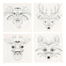 4 x 20 cm Keilrahmen mit Druck auf Leinwand 280 g Tiefe 1,5 cm Tiere