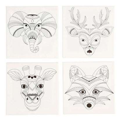 4 x 20 cm Keilrahmen mit Druck auf Leinwand 280 g Tiefe 1,5 cm Tiere