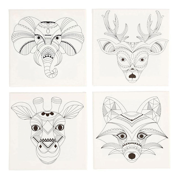 4 x 20 cm Keilrahmen mit Druck auf Leinwand 280 g Tiefe 1,5 cm Tiere