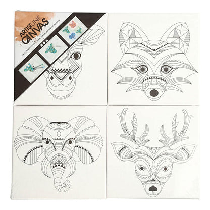 4 x 20 cm Keilrahmen mit Druck auf Leinwand 280 g Tiefe 1,5 cm Tiere