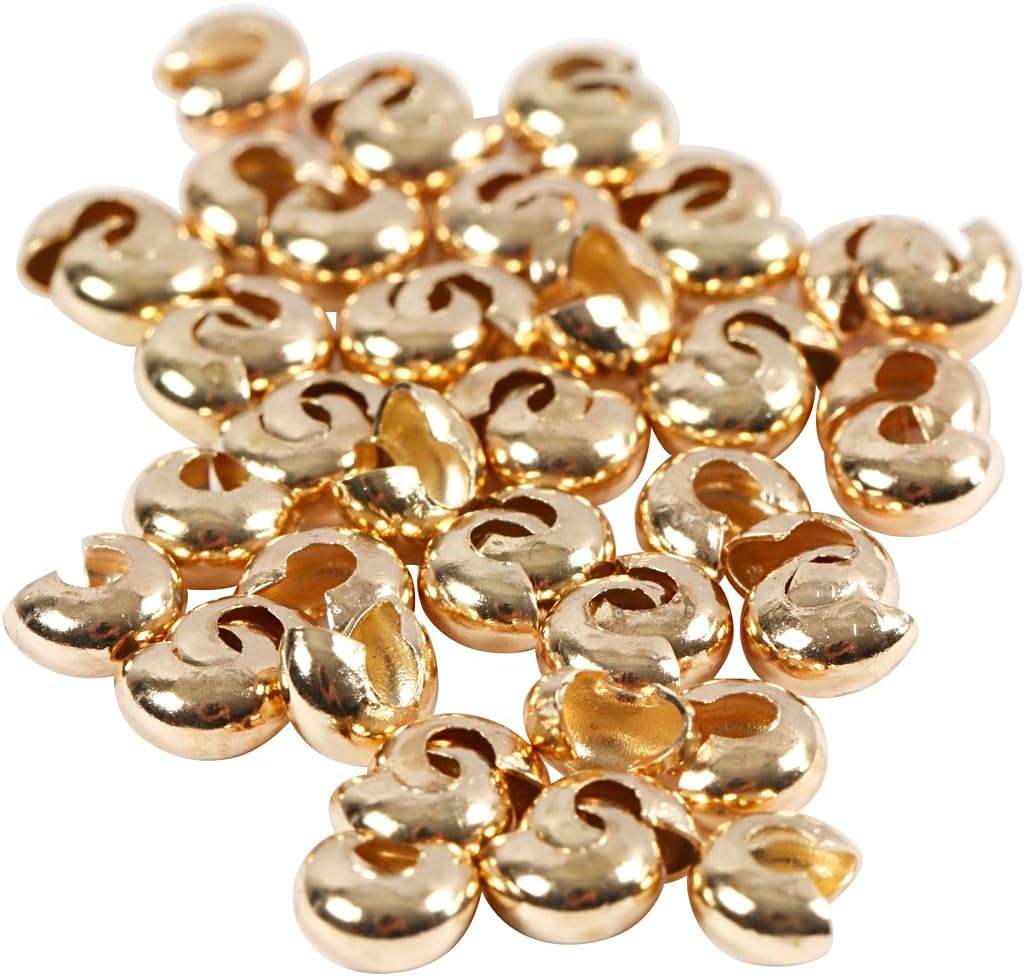 Bow Covers – Crimp Beads – Gold – 5 mm – Pack of 50