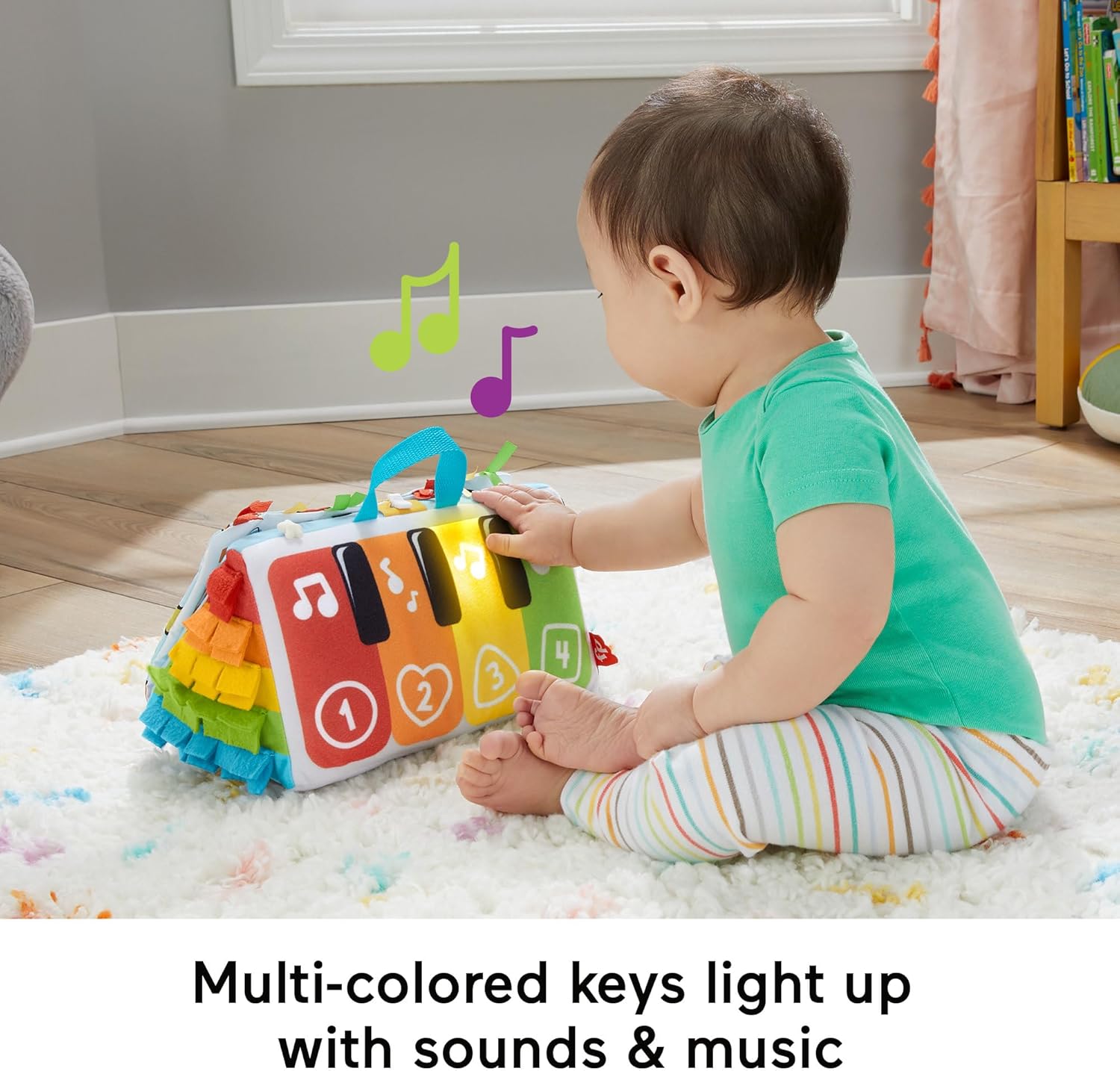Fisher-Price Baby Musical Toy, Kick & Play Soft Piano for Tummy Time with Lights & Music for Newborn to Toddler, HND54