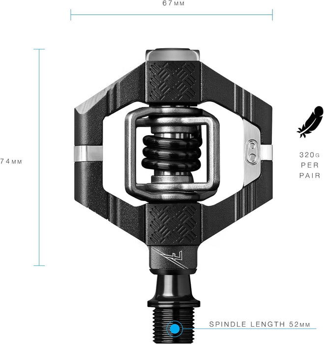Crankbrothers Candy Clip-In MTB Bike Pedal - Gravel/XC/Trail Lightweight Bicycle Pedal, 4 Sided Entry, Customizable Float, Premium Bearings