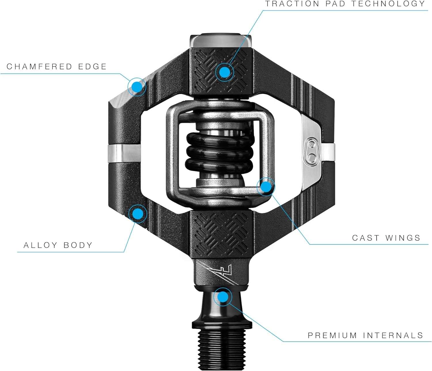 Crankbrothers Candy Clip-In MTB Bike Pedal - Gravel/XC/Trail Lightweight Bicycle Pedal, 4 Sided Entry, Customizable Float, Premium Bearings