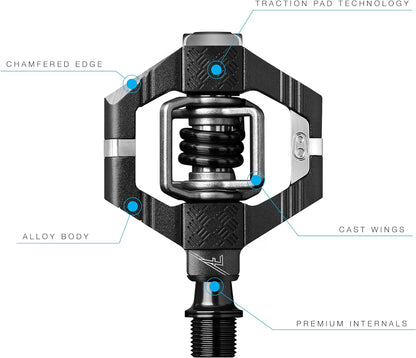 Crankbrothers Candy Clip-In MTB Bike Pedal - Gravel/XC/Trail Lightweight Bicycle Pedal, 4 Sided Entry, Customizable Float, Premium Bearings