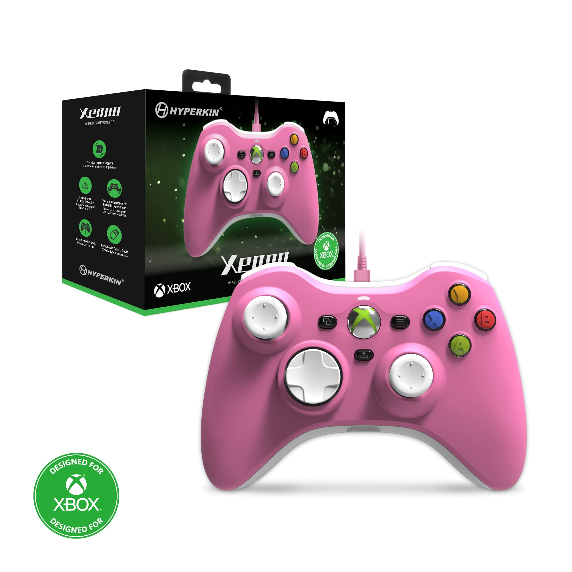 Hyperkin Xenon Wired Controller - Xbox X - S/Xbox1/PC (rosa)