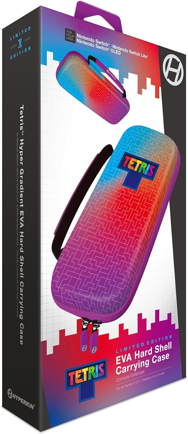 Hyperkin Tetris® - Custodia rigida in EVA per Switch®OLED, Nintendo Switch® (Hyper Gradient), Gradiente iper, Classica-incontra-moderno