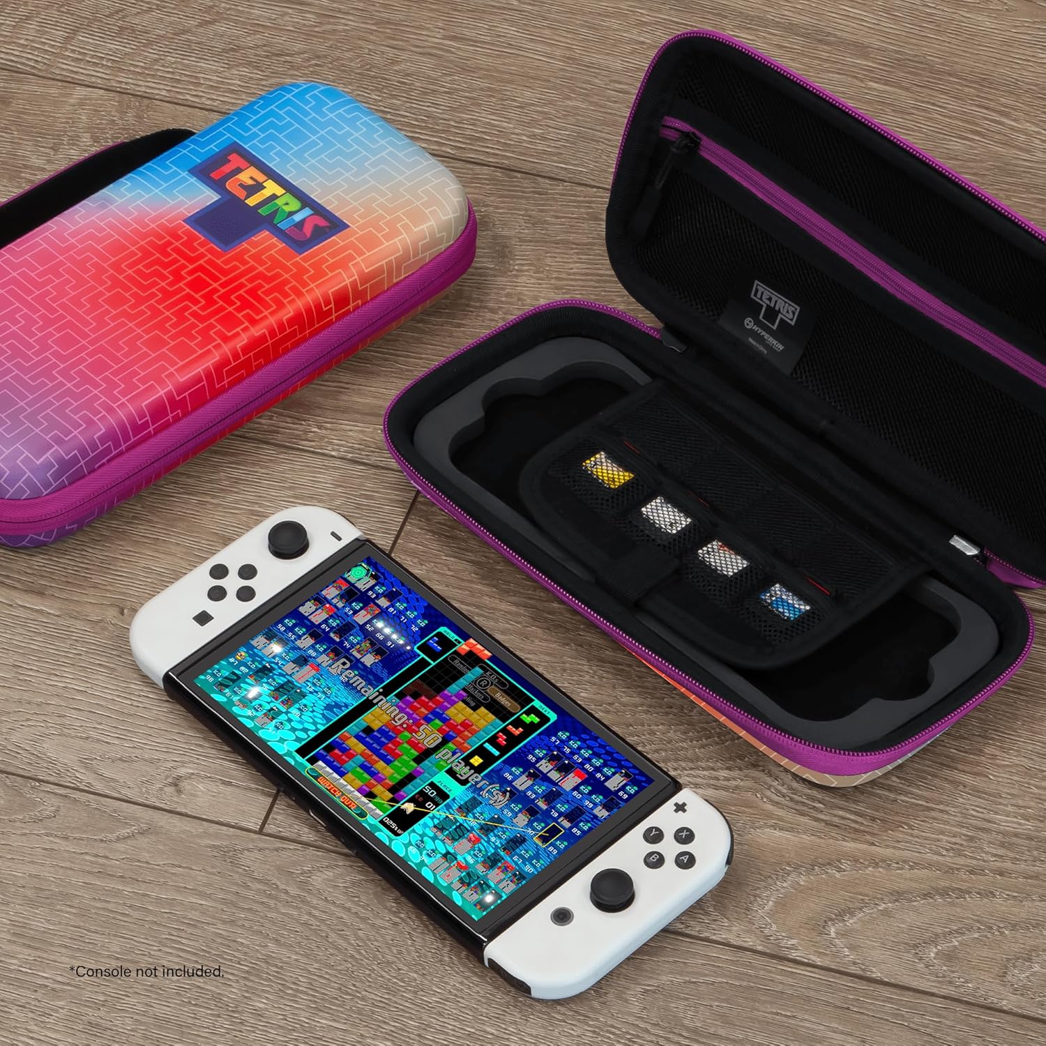 Hyperkin Tetris® - Custodia rigida in EVA per Switch®OLED, Nintendo Switch® (Hyper Gradient), Gradiente iper, Classica-incontra-moderno