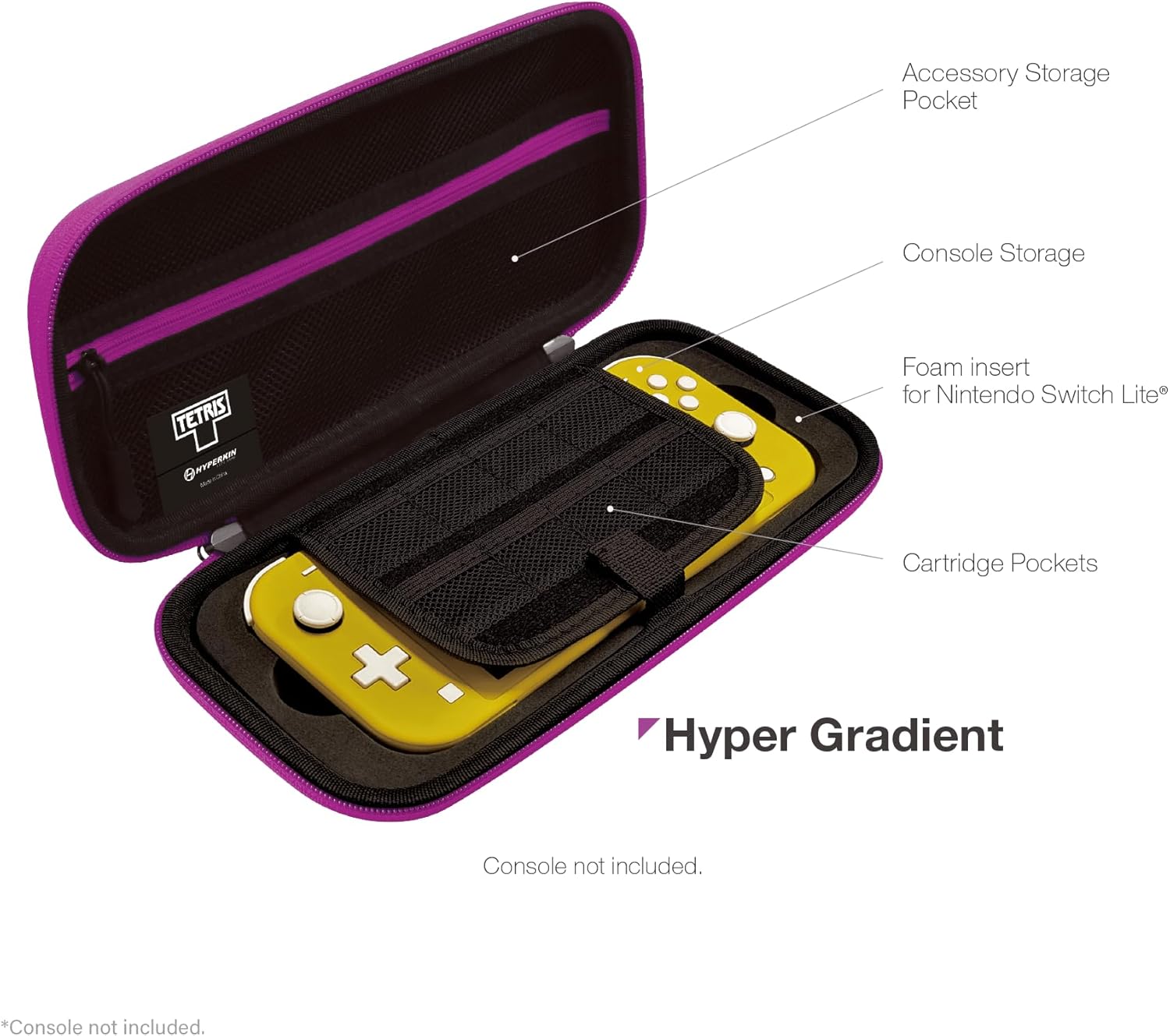 Hyperkin Tetris® - Custodia rigida in EVA per Switch®OLED, Nintendo Switch® (Hyper Gradient), Gradiente iper, Classica-incontra-moderno