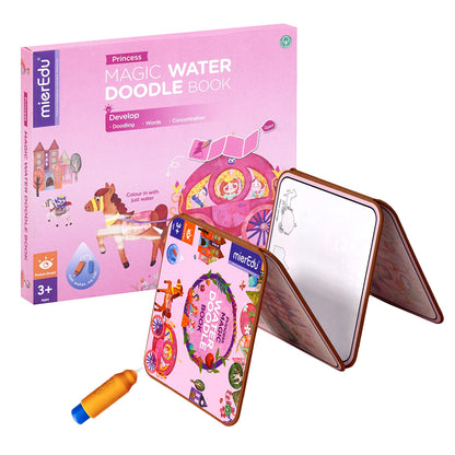 mierEdu Magisches Wassermalbuch - Prinzessin I Zaubermalbuch +Doodle Pen für Reisen I Fördert Kreativität+Zeichnen I Malbuch ab 3 Jahren I Water Doodle