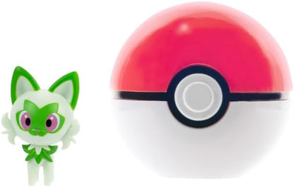 Pokémon Clip ‘N’ Go Sprigatito and Poké Ball - Includes 2-Inch Battle Figure and Poké Ball Accessory