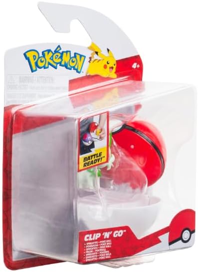 Pokémon Clip ‘N’ Go Sprigatito and Poké Ball - Includes 2-Inch Battle Figure and Poké Ball Accessory