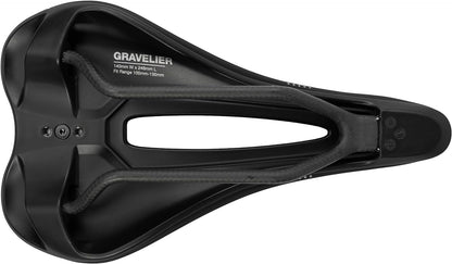 WTB Gravelier Bike Saddle – 246x140mm, Flexible Base with Fusion Form Technology, Perineal Relief Cutout for Gravel and Endurance Rides – Integrated Tool Mount