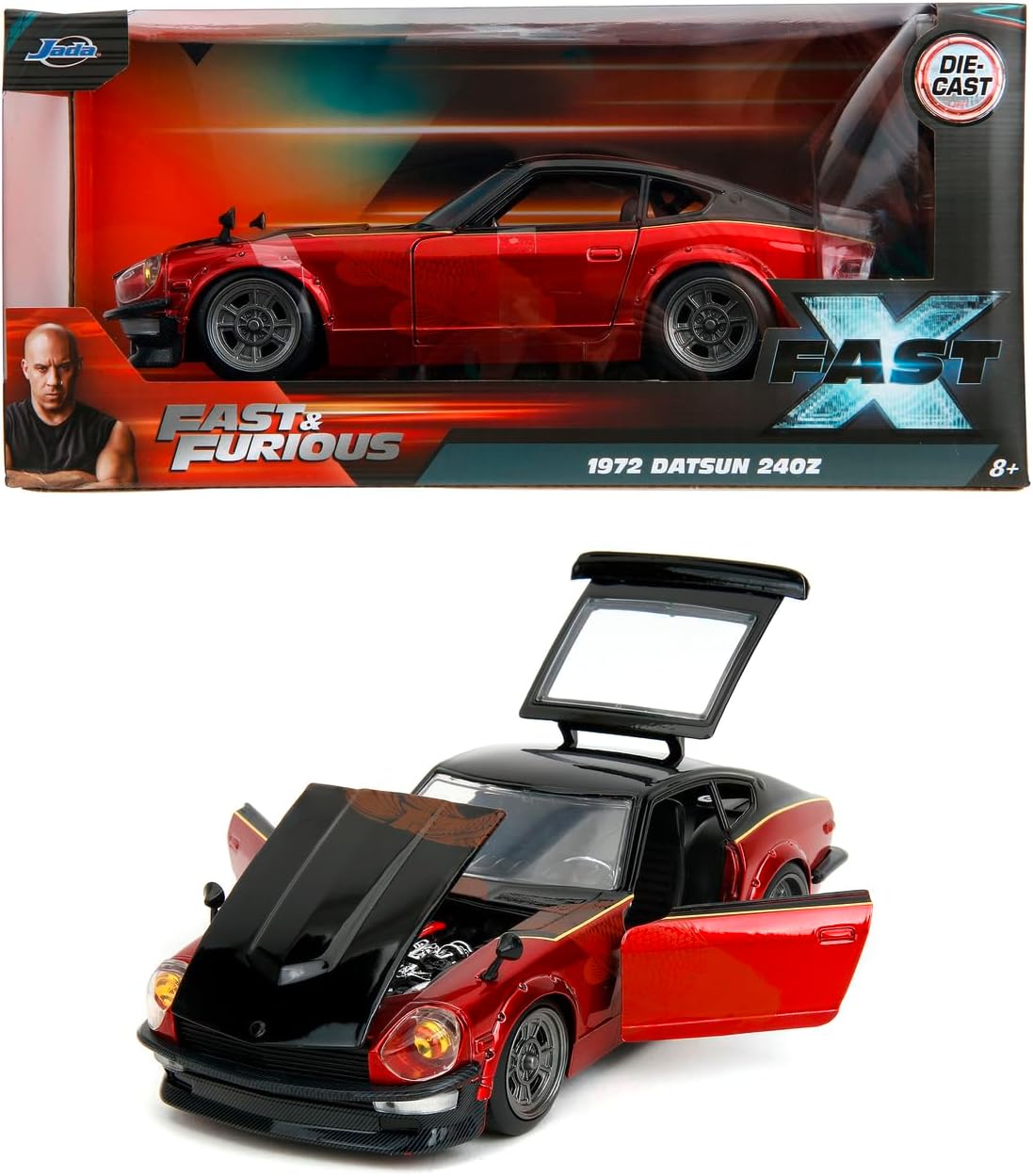 JADA Fast & Furious Fast X 1:24 1972 Datsun 240Z Die-Cast Car, Toys for Kids and Adults