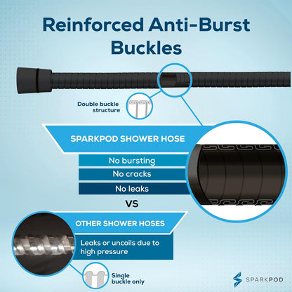 SparkPod Quick Install 79`` Shower Hose Replacement Black
