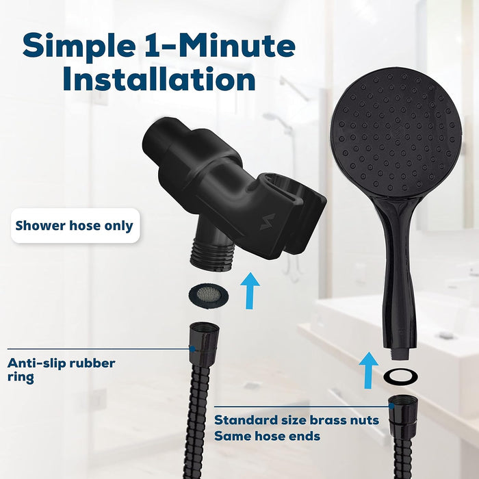 SparkPod Quick Install 79`` Shower Hose Replacement Black