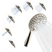 SparkPod 6 Function High Pressure Shower Head 6`` Wide Nickel