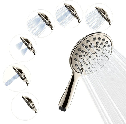 SparkPod 6 Function High Pressure Shower Head 6`` Wide Nickel