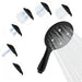 SparkPod 6 Function High Pressure Shower Head   6`` Black