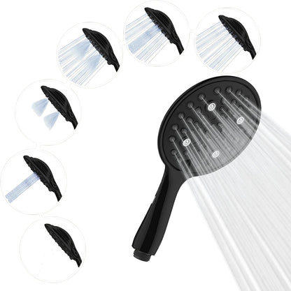 SparkPod 6 Function High Pressure Shower Head   6`` Black