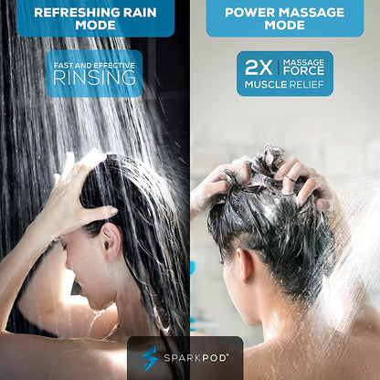 SparkPod 6 Function High Pressure Shower Head   6`` Black