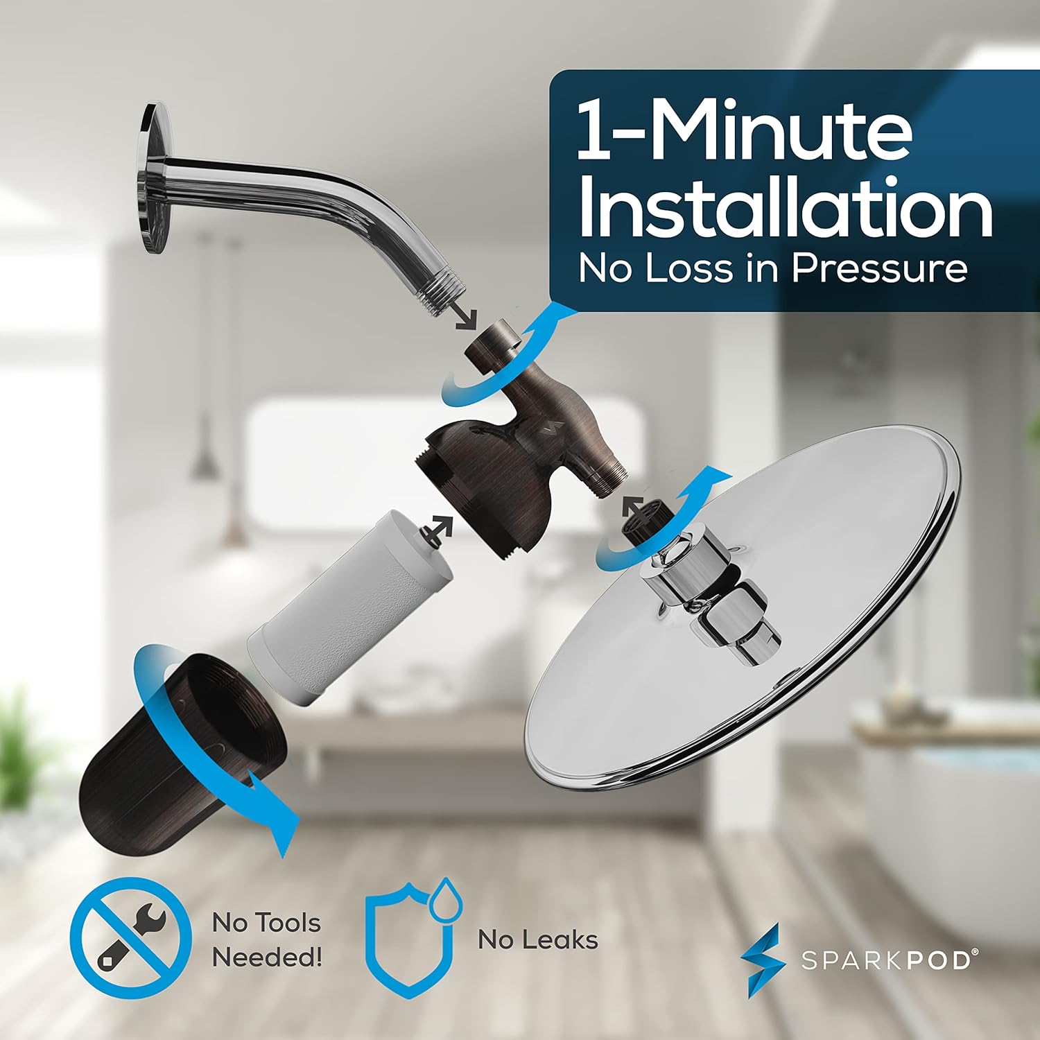 SparkPod Ultra Shower Filter (Bronze)
