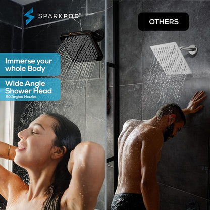 SparkPod Fixed Shower Head 15 cm Square Bronze